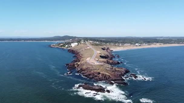 Vista Drone Punta Ballena Uruguai — Vídeo de Stock