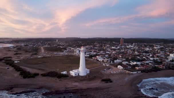 Zachód Słońca Nad Latarnią Morską Paloma Urugwaj — Wideo stockowe