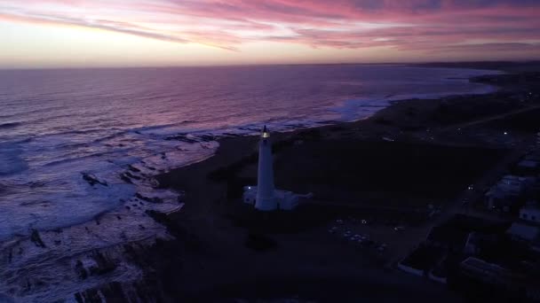 パロマ ウルグアイの信じられないほどの灯台と夕日 — ストック動画