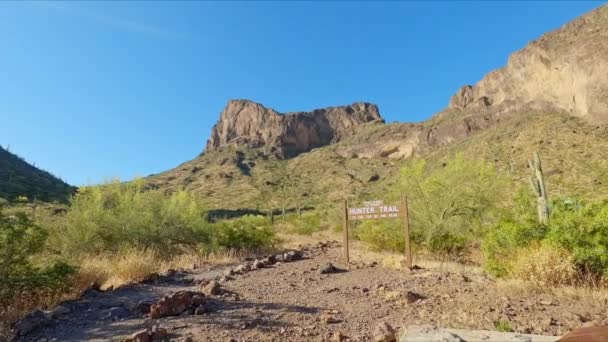 Picacho Peak Hunter Trail Arizoně Spojených Státech Široký Záběr — Stock video