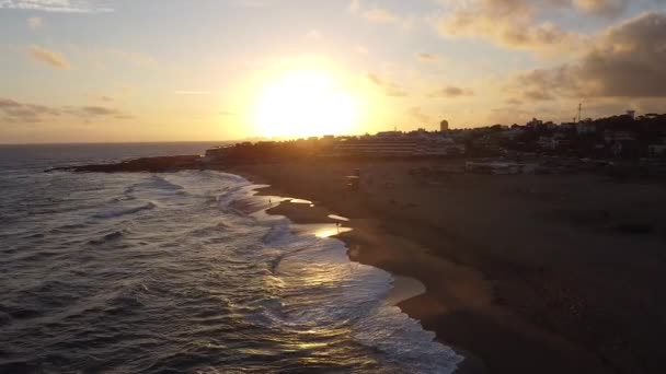 Sonnenuntergang Strand Von Montoya Uruguay — Stockvideo