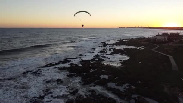 Sonnenuntergang Über Dem Strand Punta Del Este Uruguay — Stockvideo