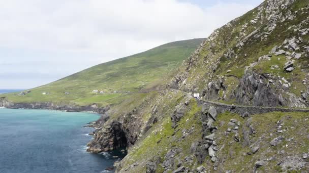 Slea Head Scenic Road Trip Dingle Peninsula Cliffs Ierland Vanuit — Stockvideo