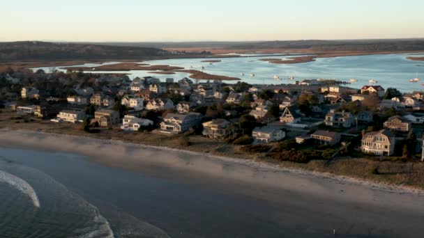 Beautiful View Residential Homes Coast Pine Point Maine — Stock Video