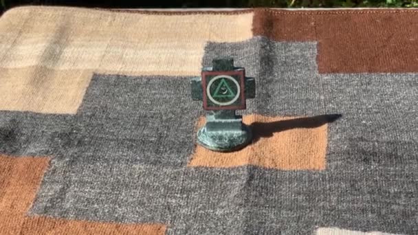 Peruaanse Handwerk Geweven Textiel Van Traditionele Wevers Chincheros Dorp Cusco — Stockvideo