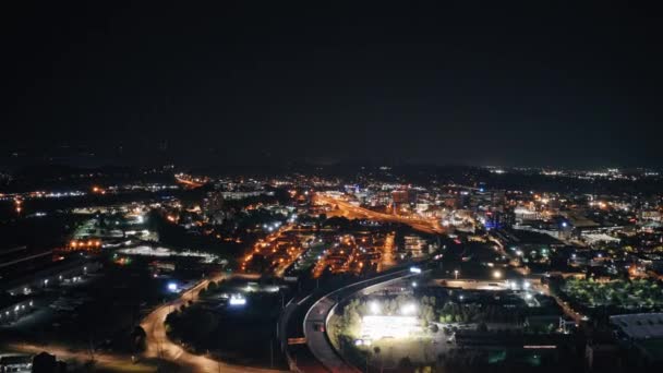 Highway Dari Downtown Chattanooga Aerial Hyperlapse Night — Stok Video