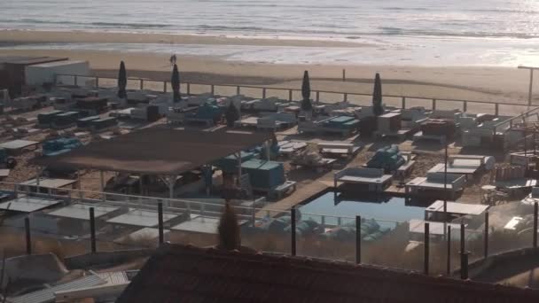 Bloemendaal Aan Zee Deki Kapalı Boş Sahil Sahil Tatil Köyü — Stok video