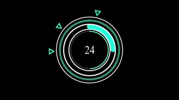 Barras Progresso Radiais Circulares Modelo Cor Verde Indicador Percentagem Gráficos — Vídeo de Stock