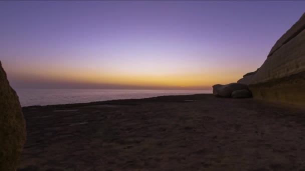 Tramonto Timelapse Andando Nella Notte Con Una Posizione Remota Malta — Video Stock