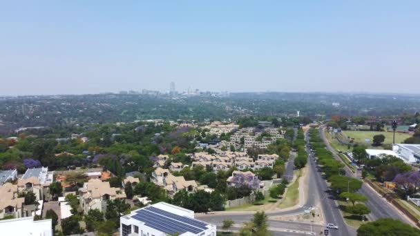 Eine Luftaufnahme Der Stadt Sandton Von Bryanston Johannesburg North Südafrika — Stockvideo