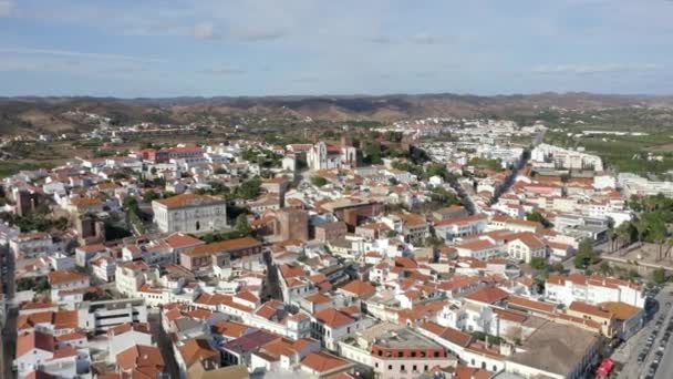 Historiska Staden Silves Och Det Medeltida Slottet Algarve Portugal Flygdrönare — Stockvideo