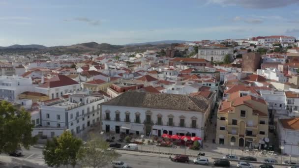 Silves Old Town Algarve Portugal Tiro Aéreo Con Dron — Vídeo de stock