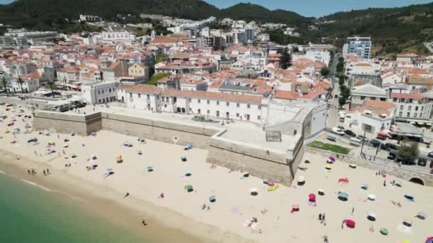 Forte Santiago Sesimbra Praia Califrnia Sesimbra Portugal — Vídeos de Stock