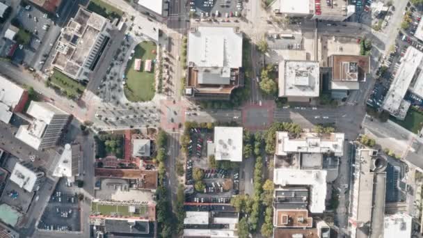 Aerial Hyperlapse Traffic Downtown Chattanooga Market Broad Street Intersections — Stock video