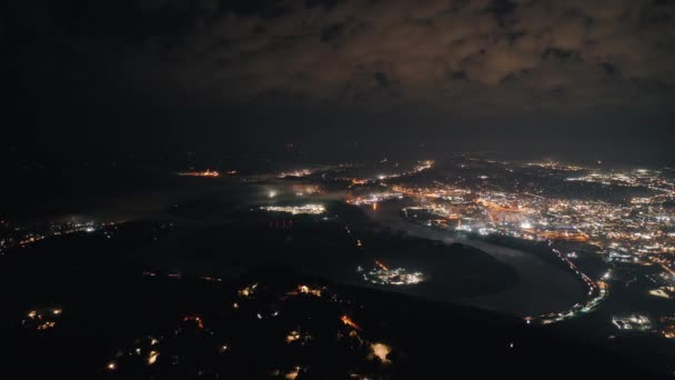 Hiperlapso Aéreo Del Centro Chattanooga Desde Mirador Montaña — Vídeos de Stock