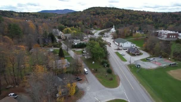 Sunapee Town New Hampshire Eua Vista Aérea Drone Folhagem Colorida — Vídeo de Stock