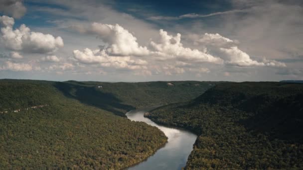 Tennessee River Gorge Chattanooga Aerial Hyperlapse — Video Stock