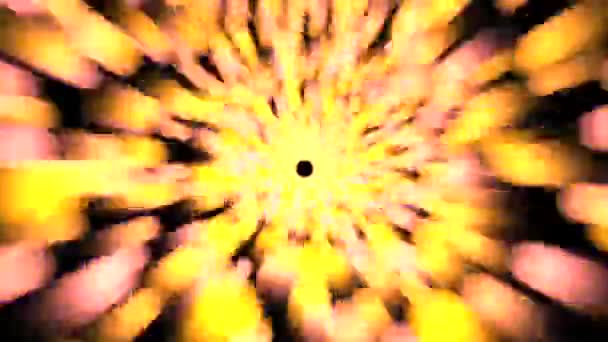 Hyper Speed Worm Hole Golden Yellow Light Tunnel Warm Colors — Stock Video