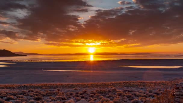 Ήλιος Δύει Πέρα Από Την Ακτή Του Νησιού Antelope Στην — Αρχείο Βίντεο