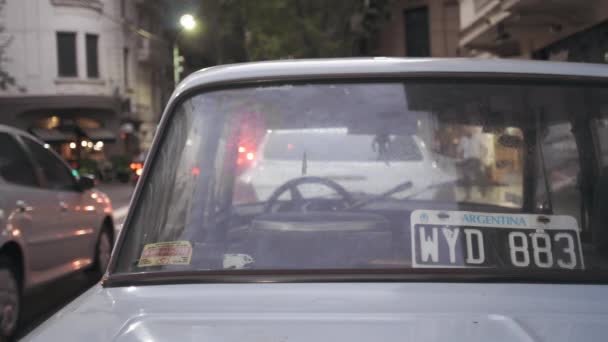 Foto Ravvicinata Della Vecchia Targa Posteriore Fiat Concentrazione Statica Superficiale — Video Stock