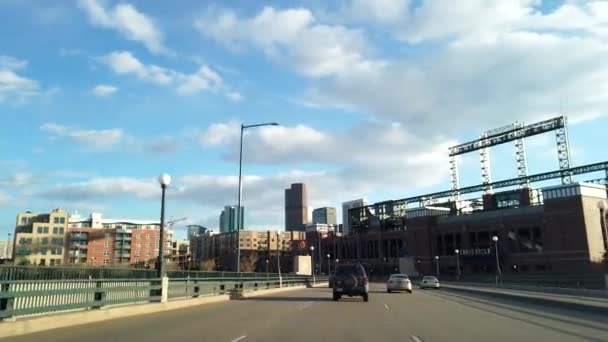 Condução Torno Centro Cidade Denver Colorado Janeiro 2021 — Vídeo de Stock