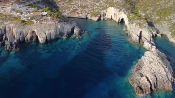 Görögország Zakynthos Small Bay Porto Limnionas Délután — Stock videók