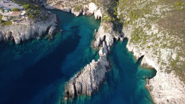 Baía Porto Limnionas Ilha Zakynthos Grécia — Vídeo de Stock