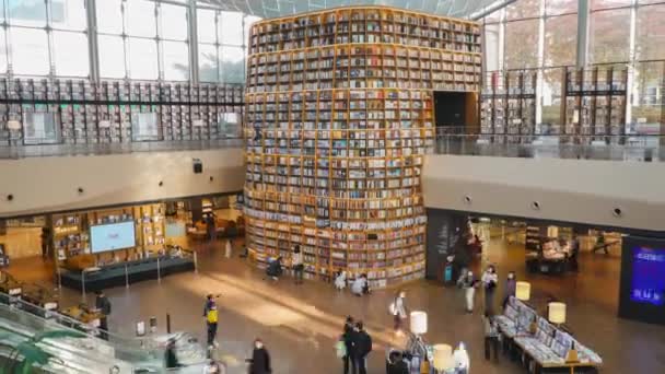 People Starfield Library Coex Mall Gangnam District Seoul City Korea — Stock videók