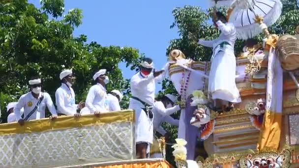 Cerimonia Cremazione Indù Balinese Ngaben Membro Della Famiglia Reale Ida — Video Stock
