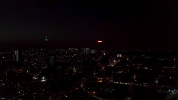 Geceleri Johannesburg Güzel Şehrini Gösteren Hava Görüntüleri — Stok video