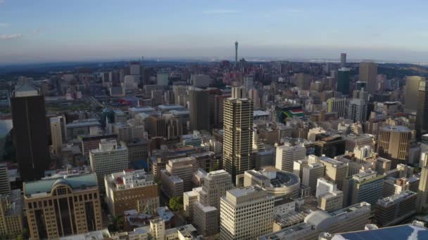 Gün Yavaş Ilerliyor Johannesburg Şehrinin Insansız Hava Aracı Görüntüleri — Stok video
