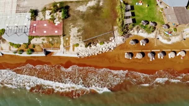 Megas Lakkos Beach Céphalonie Îles Ioniennes Grèce Aérien Haut Bas — Video