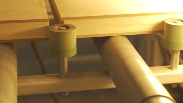Productie Van Houten Plank Sluiten — Stockvideo