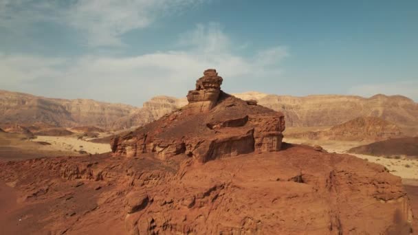 Снимок Воздуха Красивой Пустыни Юге Израиля Природный Парк Тимна — стоковое видео
