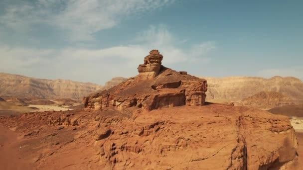 Aerial Drone Shot Beautiful Colorful Desert National Nature Park Timna — Video Stock