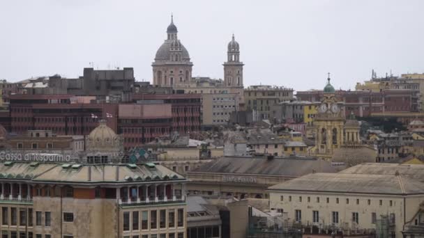Piękne Dachy Miejskiego Krajobrazu Genui Włochy Widok Lewej Strony — Wideo stockowe