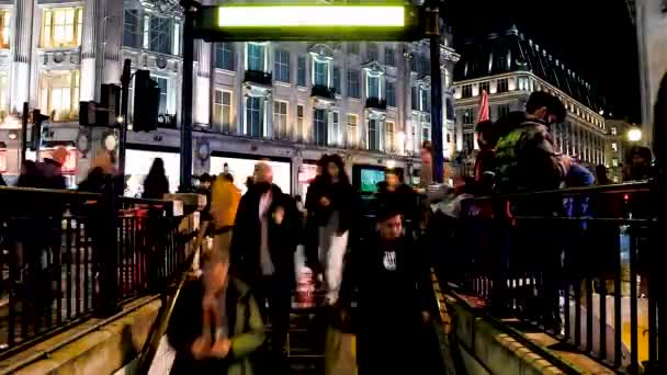 Rushing Back Home Work Friday Night Oxford Street Londres Reino — Vídeo de Stock