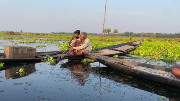 Pescadores Pescando Primera Hora Mañana Luz Dorada Esperando Que Los — Vídeo de stock