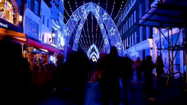 Christmas Lights South Molton Steet Londyn Wielka Brytania — Wideo stockowe