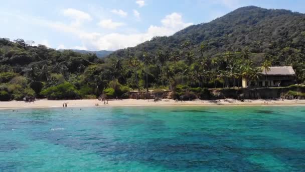 Plajdan Turkuaz Denizden Tairona Ulusal Doğal Parkı Ndan Kolombiya Dan — Stok video