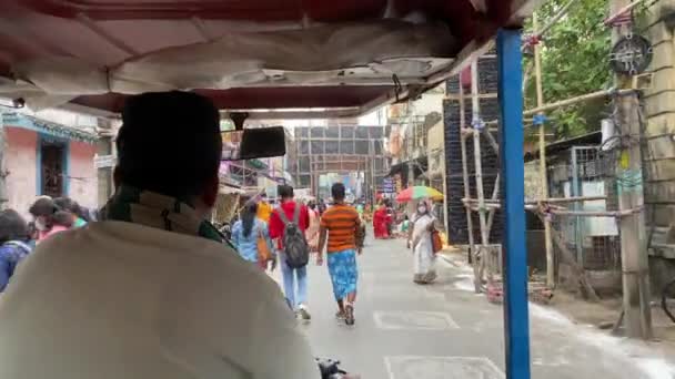 Vista Dall Interno Risciò Automatico Come Passeggero Chandan Nagar West — Video Stock