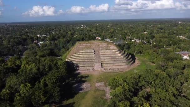 メキシコのユカタン半島のマヤ遺跡の空中撮影 — ストック動画