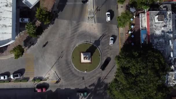 Luchtfoto Van Het Stadsverkeer Merida Yucatan Mexico — Stockvideo