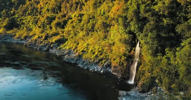 Letecký Pohled Shora Dolů Drone River Buller Gorge Novém Zélandu — Stock video