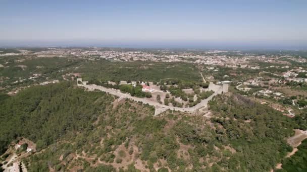 Festung Auf Einem Hügel Sesimbra Catle Auch Bekannt Als Burg — Stockvideo