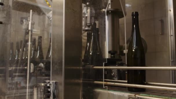 Mau Funcionamento Equipamento Problema Máquina Nivelamento Durante Processo Engarrafamento Vinho — Vídeo de Stock