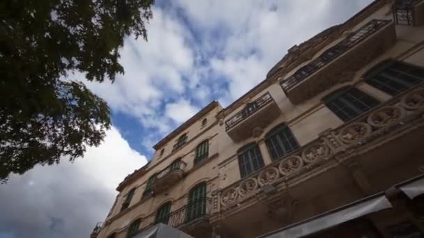 Zeitraffer Eines Schönen Hauses Auf Mallorca Alte Mauer Mit Direktem — Stockvideo