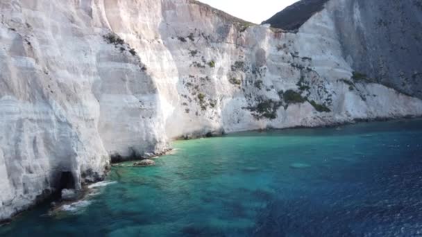 Letecký Pohled Útes Pobřeží Plakaki Zakynthos Zante Řecko — Stock video