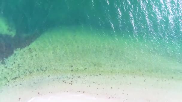 Água Azul Turquesa Mar Praia Areia Branca Edgartown Massachusetts Eua — Vídeo de Stock