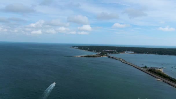 Panorama Road Going Vineyard Heaven Pier Sailboats Dock Marina United — Stock Video